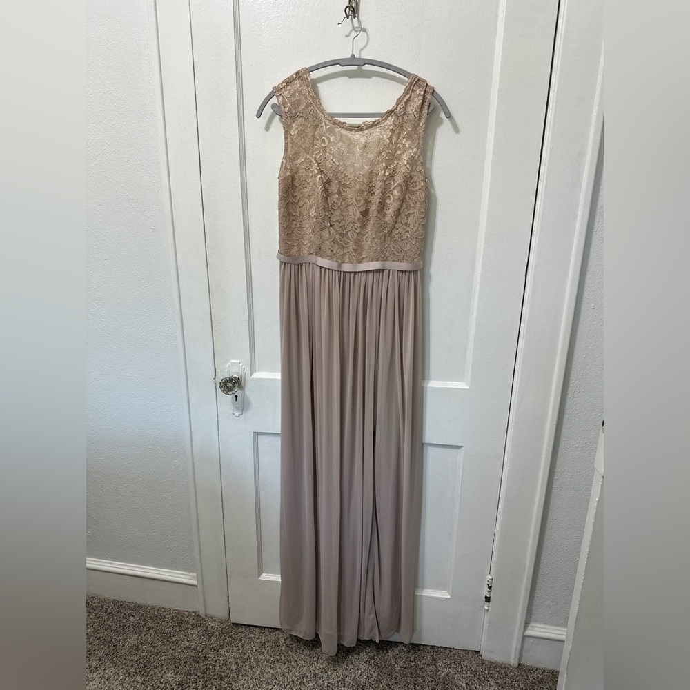 Elegant Lace Bodice formal dress Gold